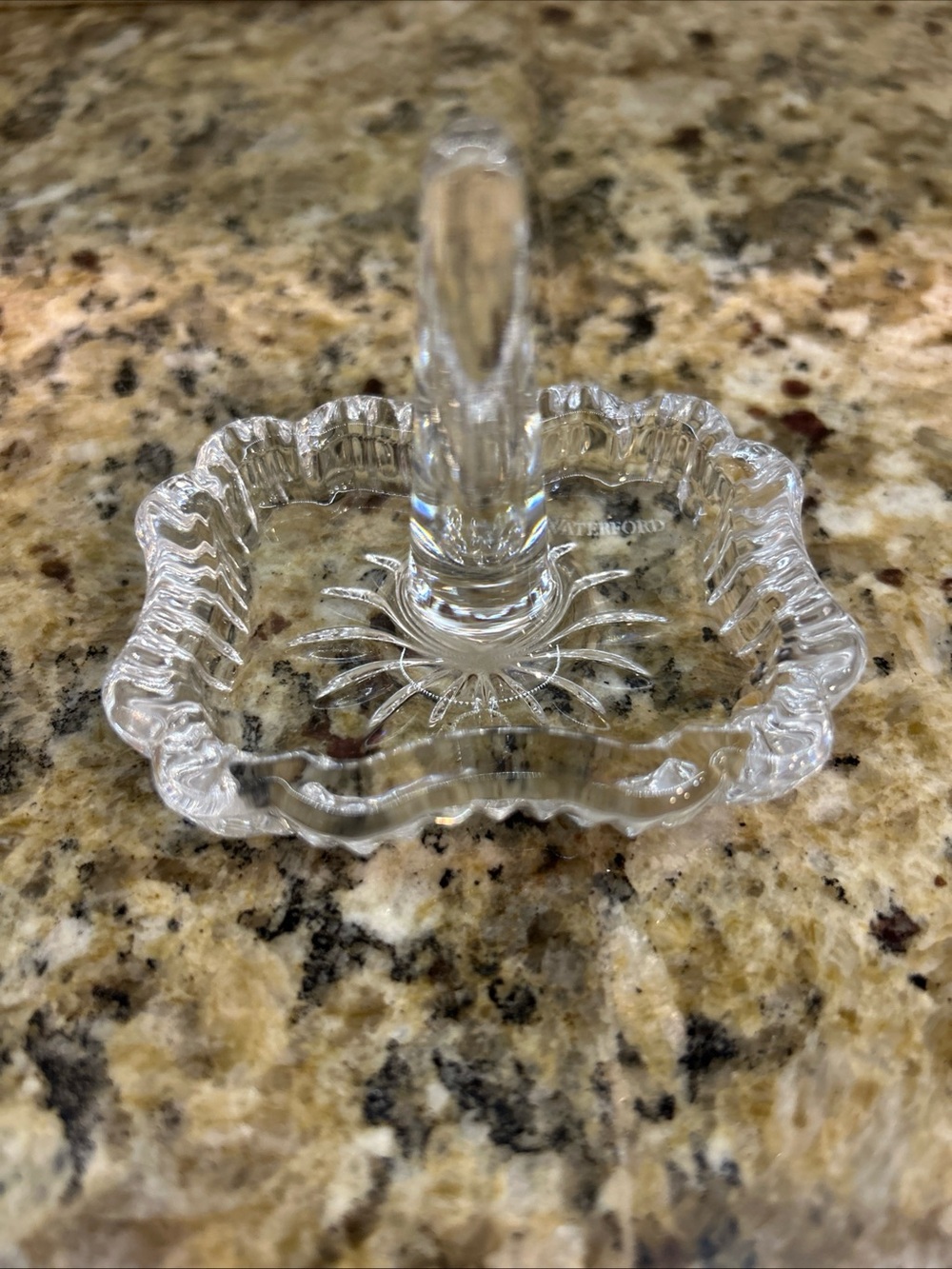 Waterford Crystal Heritage Ring Holder Dish Trinket Tray Scalloped Edge